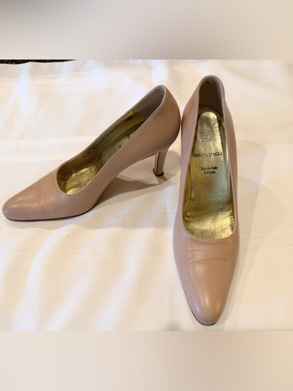 Bruno Magli Blush Nude Leather Pointed-Toe Pumps